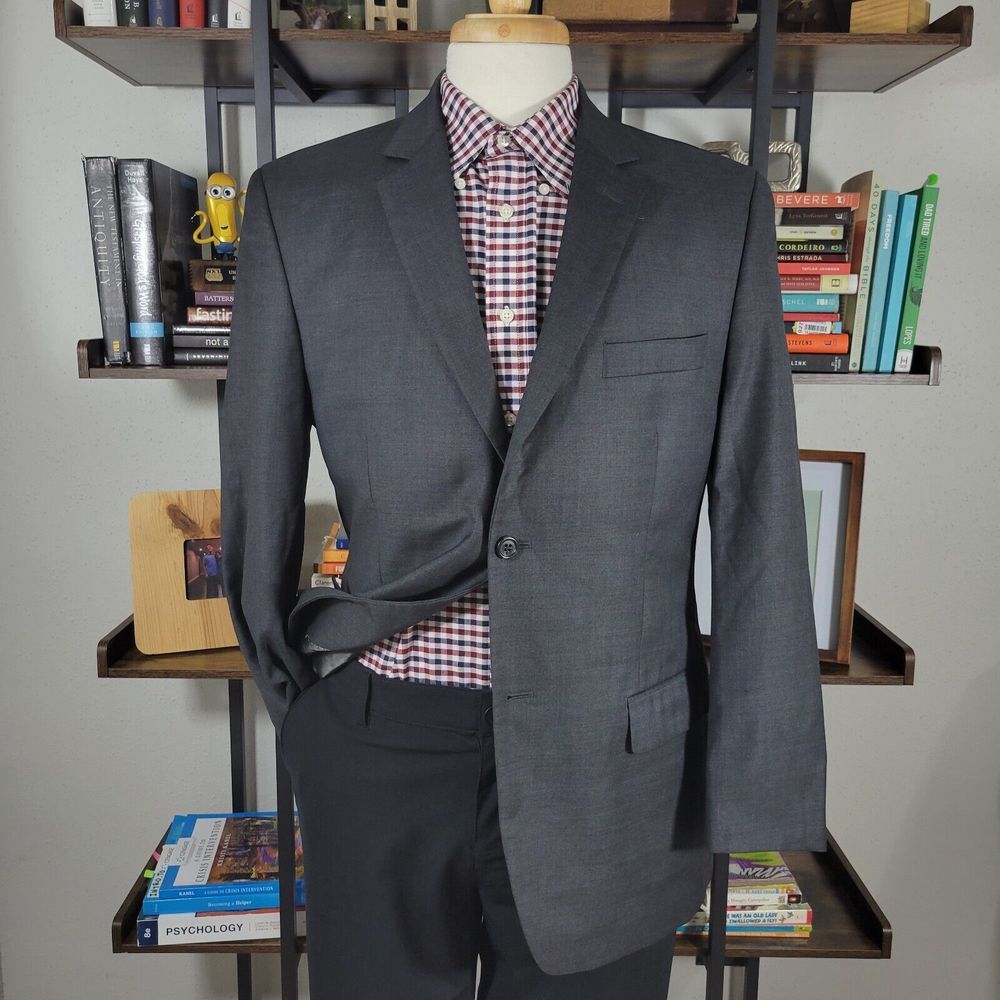 Michael Kors Men's Sport Coat Blazer Two Button CH Gray Twill Wool Size 40R